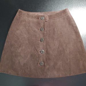 Max Studio Faux Suede Button Up Skirt